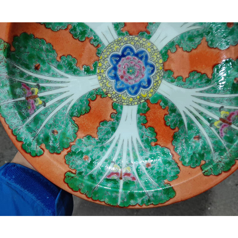 9" China Qing Famille Rose Porcelain Chinese Cabbage Grain Plates