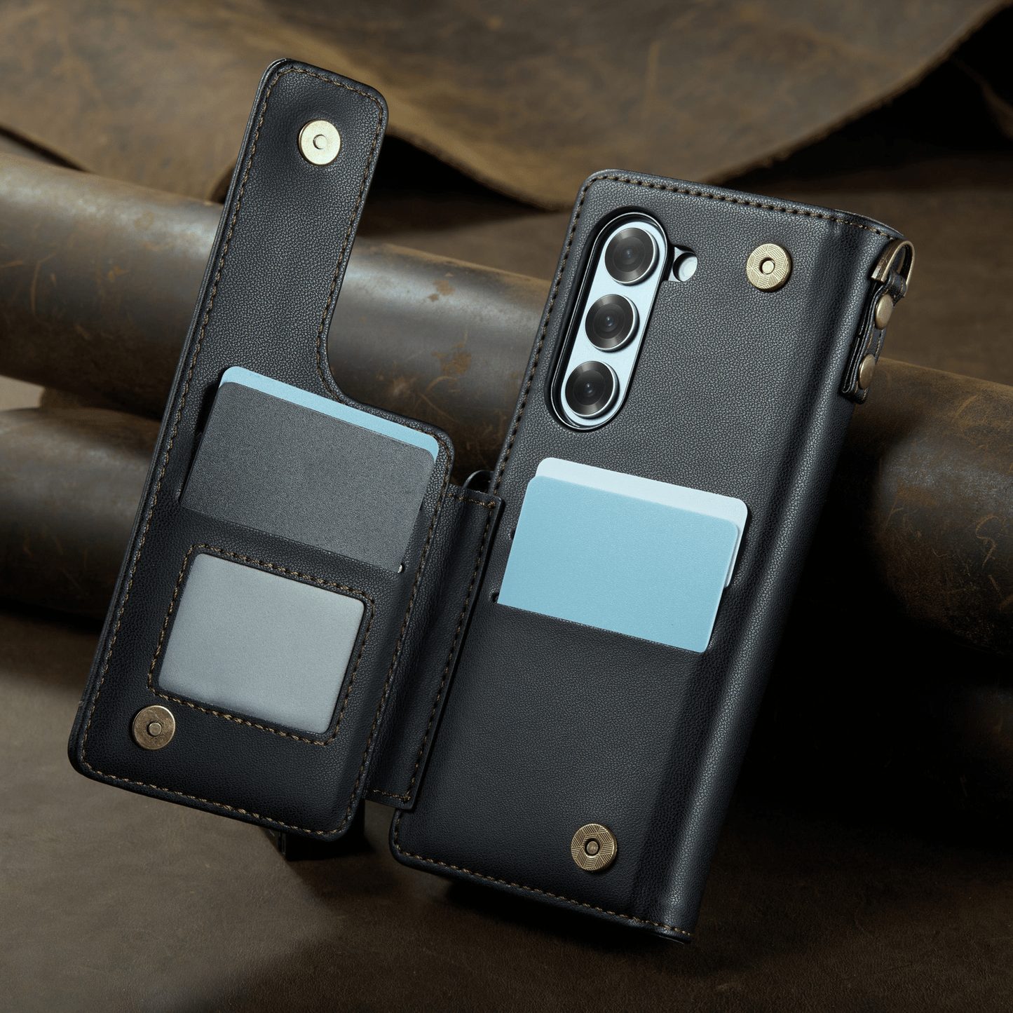For Samsung Galaxy Z Fold 6 Case with Pen Holder Slot, RFID Blocking Wallet Case