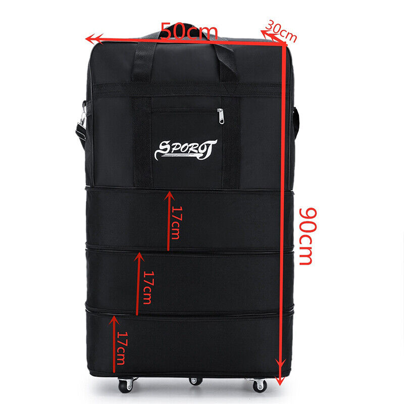 Large Capacity Foldable Luggage Trolley Bags Oxford Expendable Wheel Travel Bags