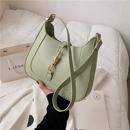 Hasp Lock Underarm Textured French Shoulder Bag 26*6*21 CM Polyester Purse 1 PC