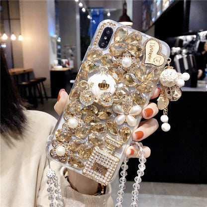 Bling Diamond Pumpkin Carriage Phone Case for iPhone 16 /15//14/13/12/11/X/Xs/XR