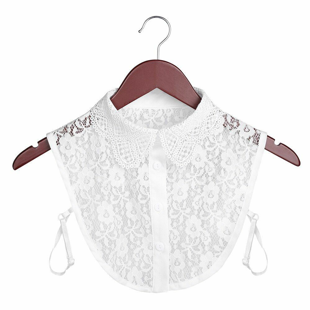 Shirt Collar Women Cotton Lace Fake Blouse Vintage Lapel Clothes Accessories Top