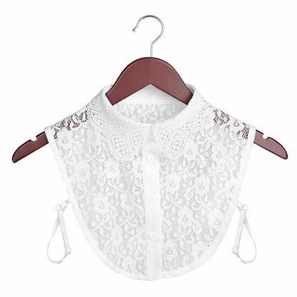 Shirt Collar Women Cotton Lace Fake Blouse Vintage Lapel Clothes Accessories Top