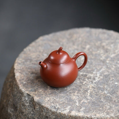 120cc Chinese Yixing Zisha Purple Clay ZhuNi Handmade Small Qiegua Teapot Pu'er