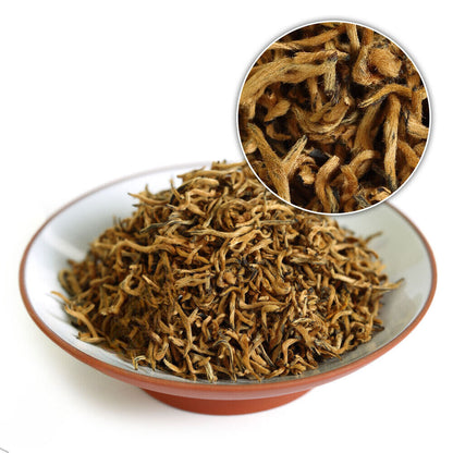 HELLOYOUNG 100g/3.52oz Supreme Wuyi Jinjunmei Eyebrow Black Tea Loose Golden Bud