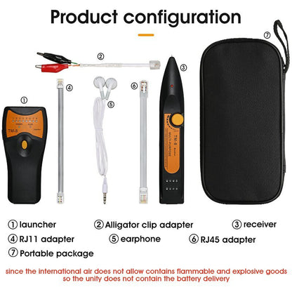 RJ11 RJ45 Cat5 Cat6 Telephone LAN Network Cable Tester Detector Wire Tracker