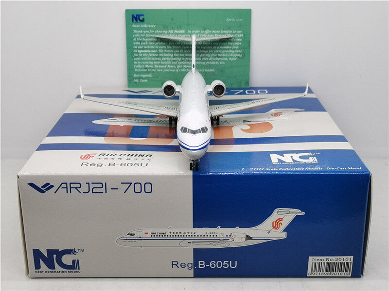 NG Model AIR CHINA ARJ21-700 B-605U 1:200 DIECAST Aircraft Pre-built Model