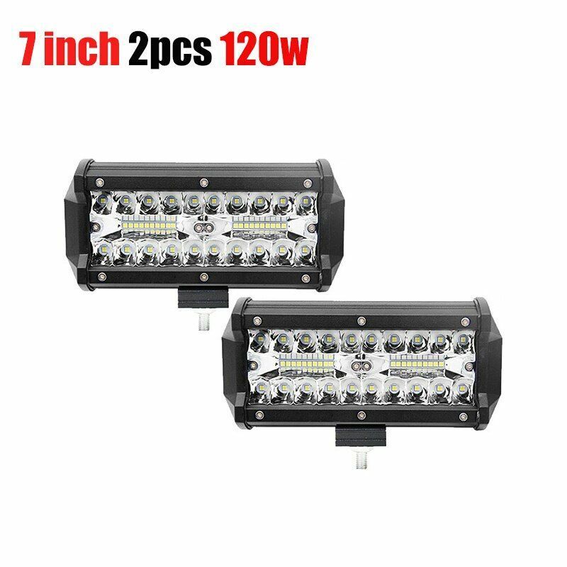 LED Light Bars 7 Inch 120W Combo Spot Flood Beam 4x4 Spot 12V 24V 4WD Headlight