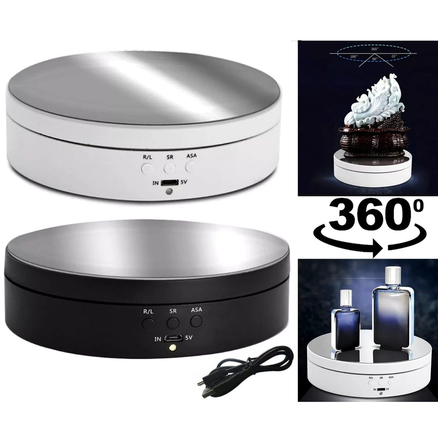 360° Motorized Rotating Display Stand Collectibles Photography Show Holder