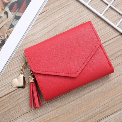 Fringed Wallet Synthetic Leather Three Fold Purse Card Purse Change Bags Pouches