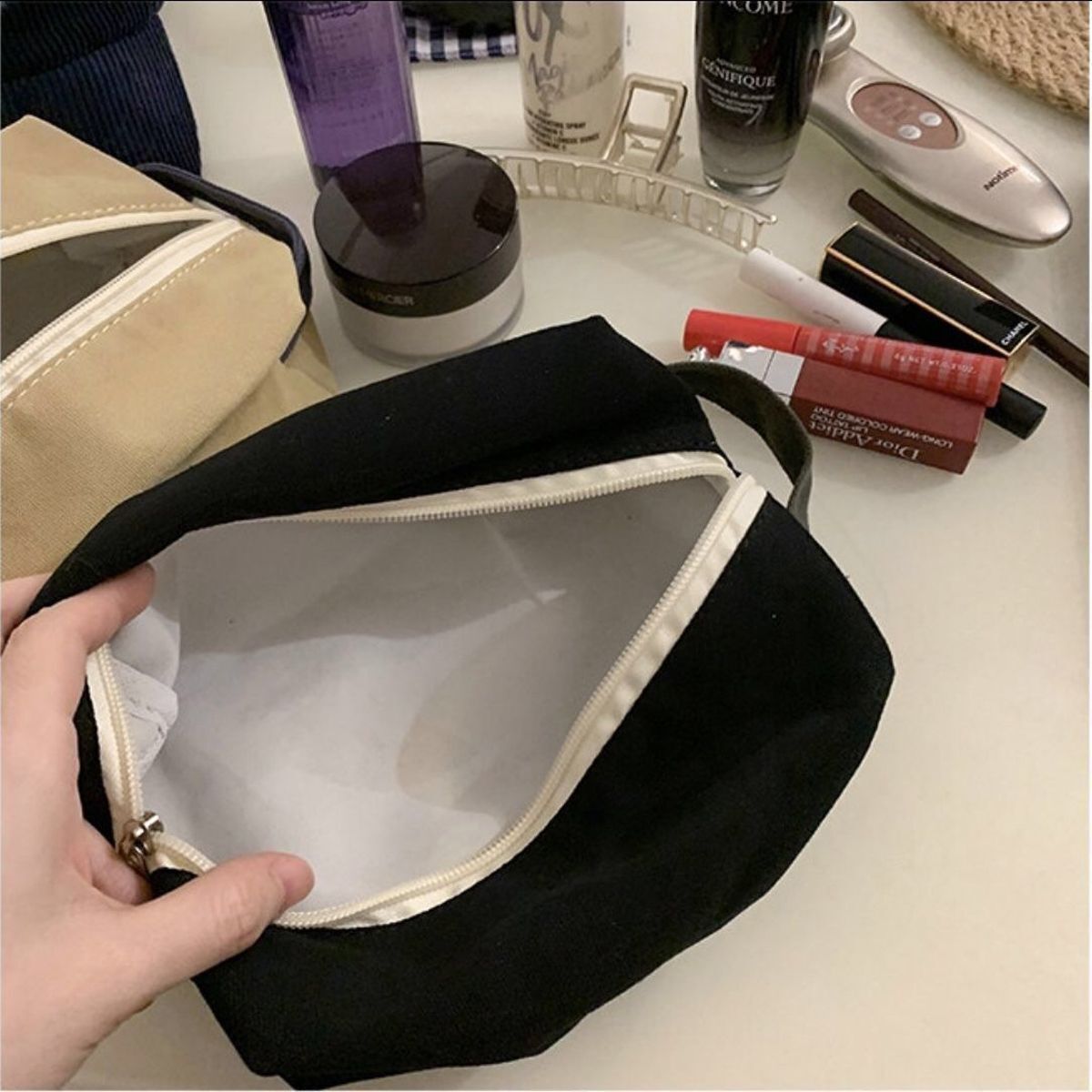 Makeup Bag Cosmetic Storage Toiletry Beauty Canvas Pouch Traveling Case Clutch