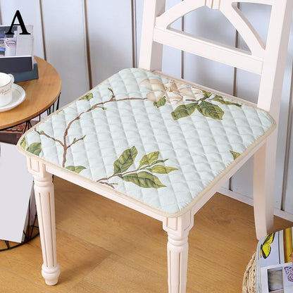 Seat Cushion Pads 45x45cm Polyester Square Sofa Car Pastoral Floral Non-Slip Mat