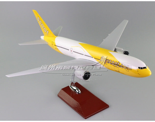 48CM Flyscoot BOEING 777 9V-OTC Passenger Airplane Resin Aircraft Plane Model