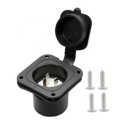 15A 125V RV Power Inlet Socket with Waterproof Cap for Camper Trailer Marine