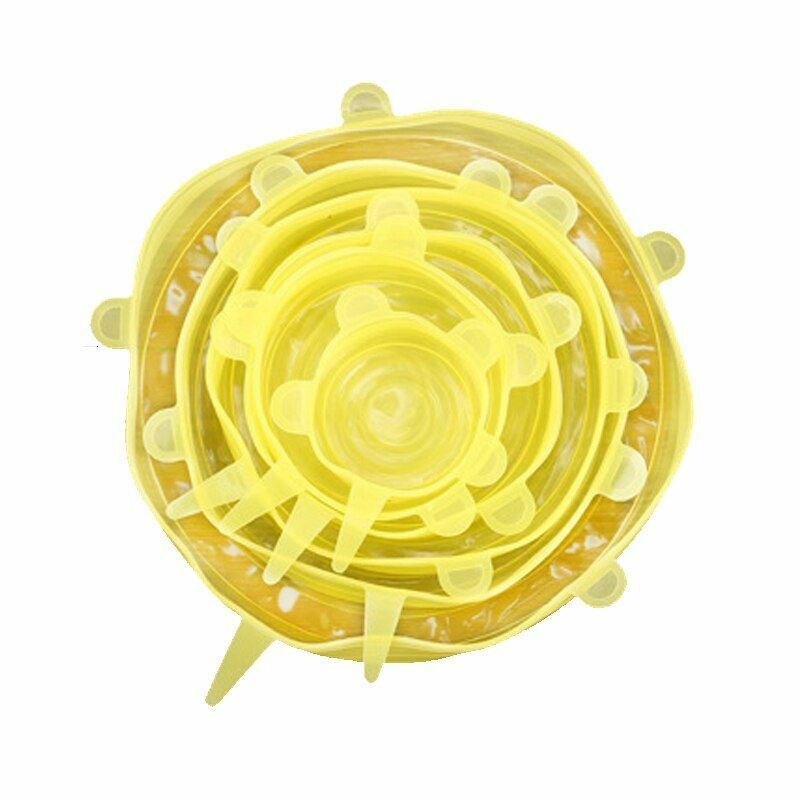 Food Silicone Cover 6PCS/12PCS Universal Lids Cookware Bowl Pot Reusable Stretch