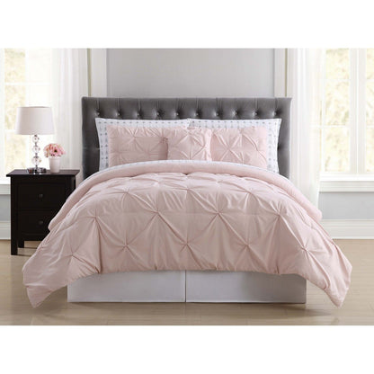 Truly Soft Everyday - Arrow Pleated Blush Queen Bed in a Bag - Queen,
