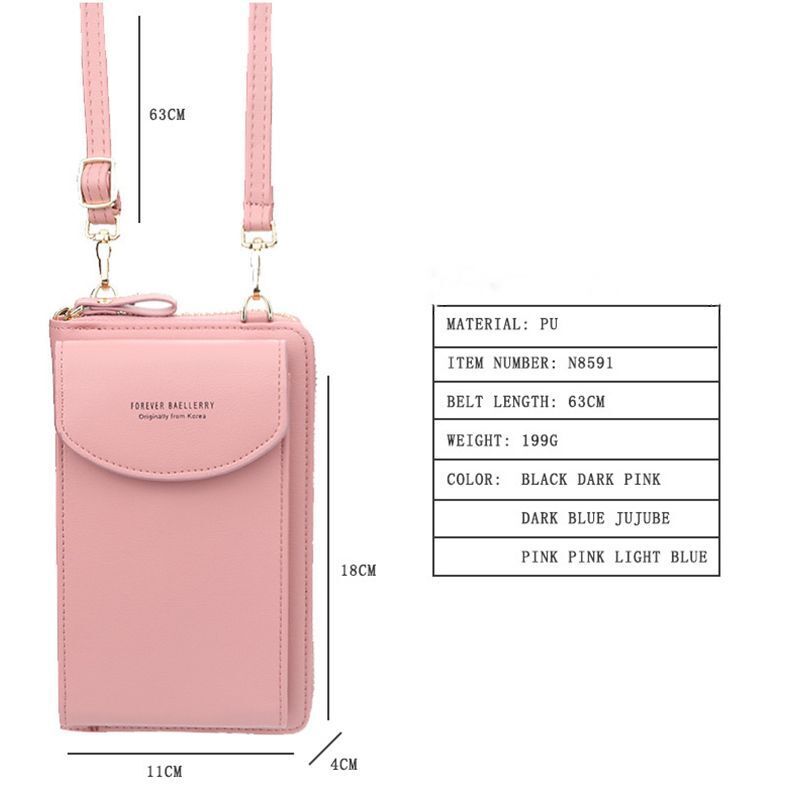 Wallet Diagonal Synthetic Phone Clutch Bag Purse Large Travel Card Holder Cover