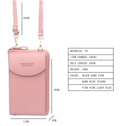 Wallet Diagonal Synthetic Phone Clutch Bag Purse Large Travel Card Holder Cover