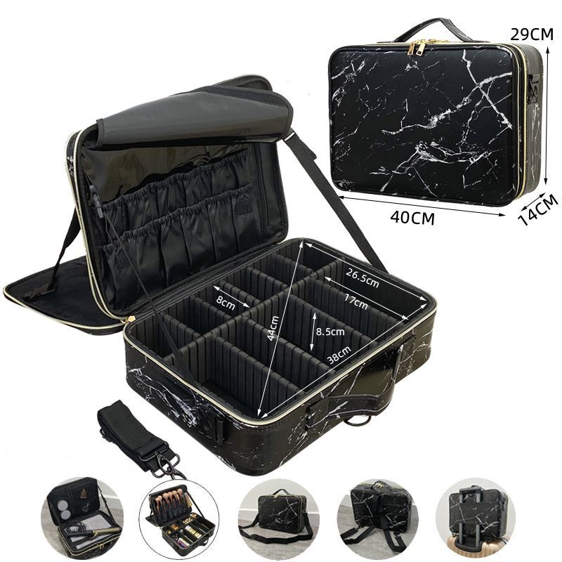 Make Up Case Professional Cosmetic Bag Synthetic Leather Makeup Purse Waterproof