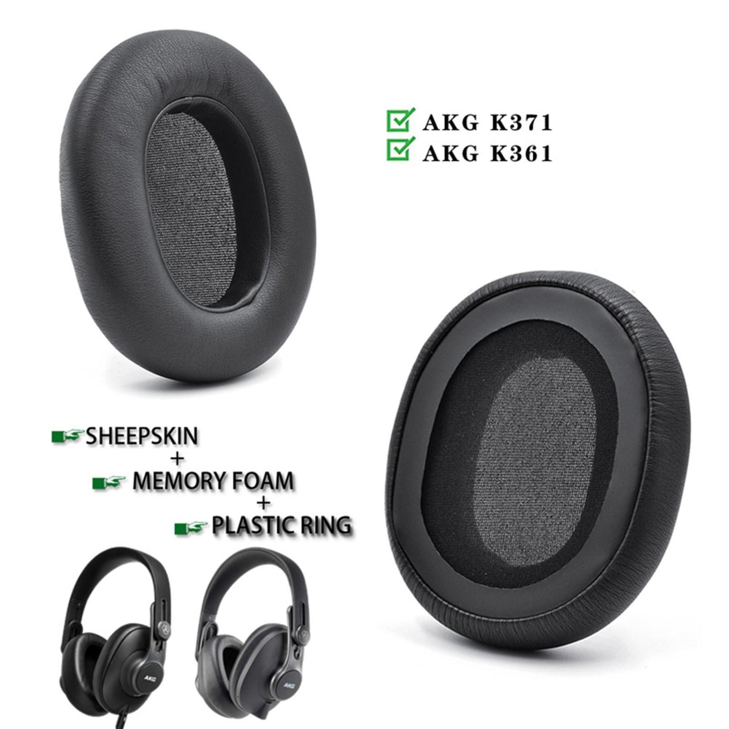 1 Pair Ear Pads Cushions Earmuffs For AKG K361 K361BT K371 K371BT Headphones