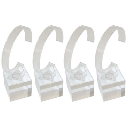 4 Pack of Crystal Clear Watch Stands with Sturdy Acrylic Weighted Base