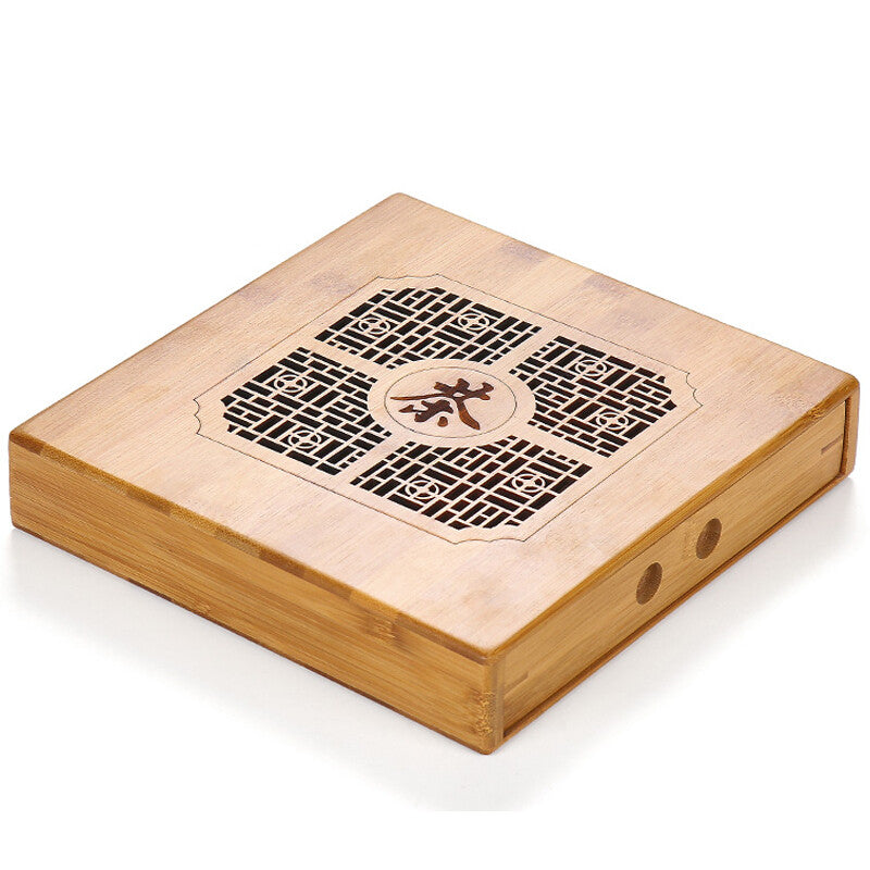 Creative Bamboo Storage Box For Pu'er Tea Cake Cabinet With Drawers For Tea Tool