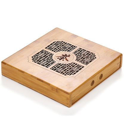 Creative Bamboo Storage Box For Pu'er Tea Cake Cabinet With Drawers For Tea Tool