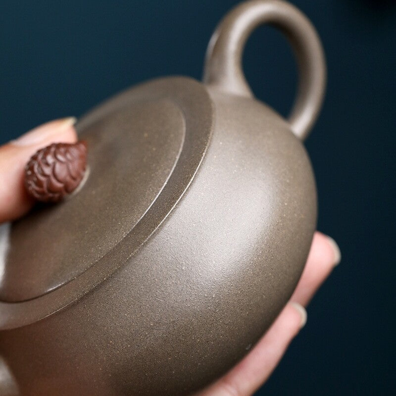 Handmade Tea Pot On Sales Marked Real Yixing Zisha Clay Ball Shaped Infuser Hole