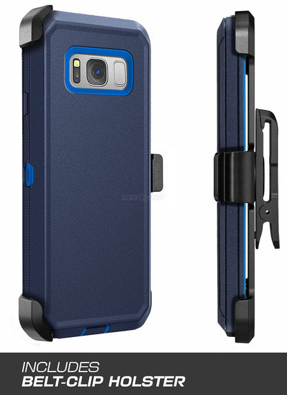 For Samsung Galaxy S8 Plus Heavy Duty Rugged Hard Soft Case / Clip Holster Stand