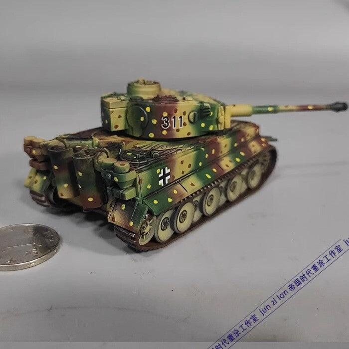 1/72 WWII German Tiger 1 Tricolor Light Camouflage Tank Plastic Finished Model
