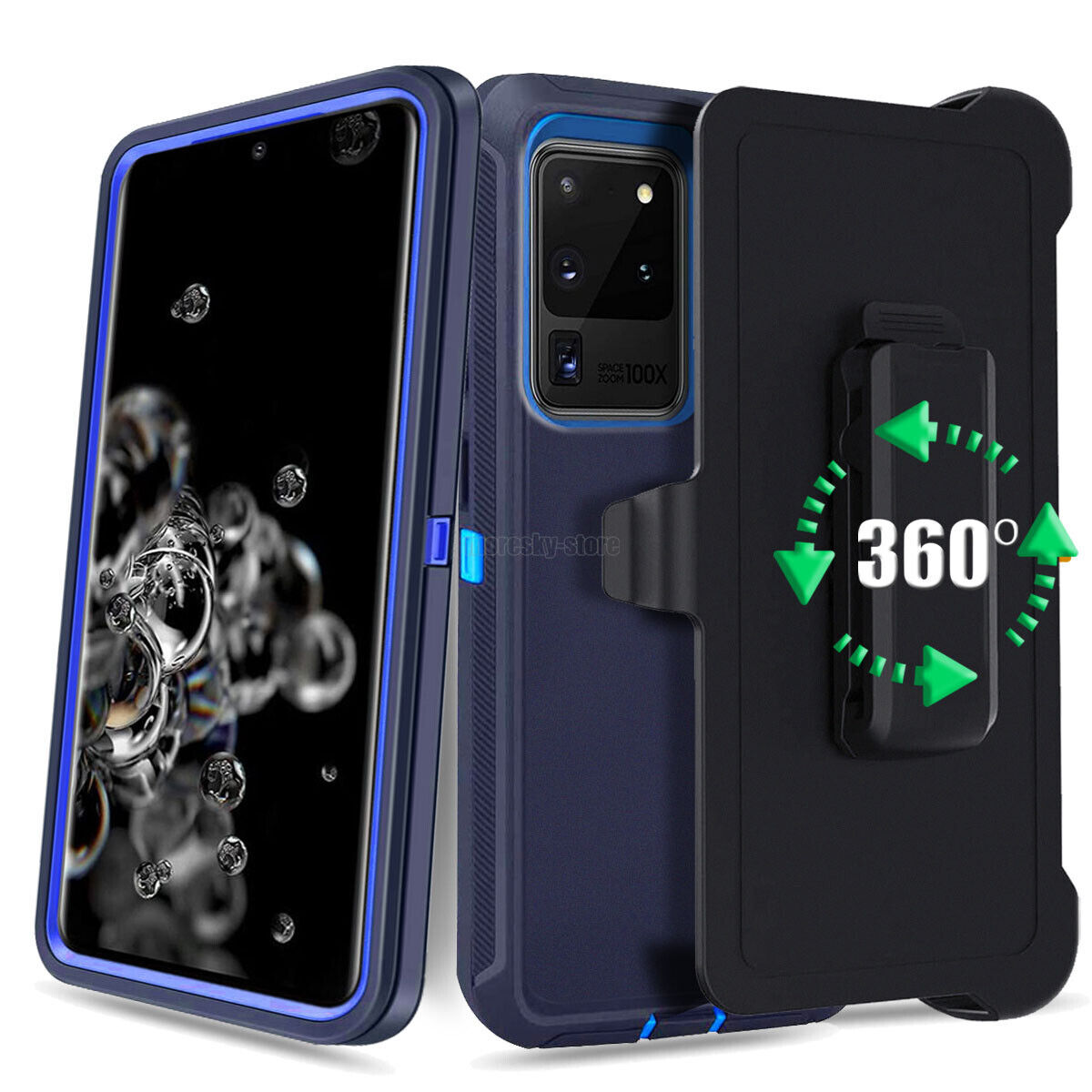 For Samsung Galaxy S20 Ultra/+/FE Hybrid Rugged Case Cover + Holster Belt Clip - Thumbnail 3