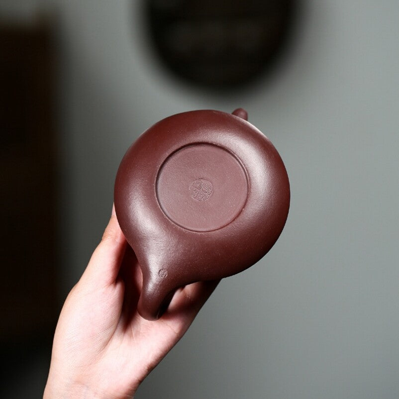 sold at a loss handmade tea pot marked ball shaped infuser holes yixing zisha