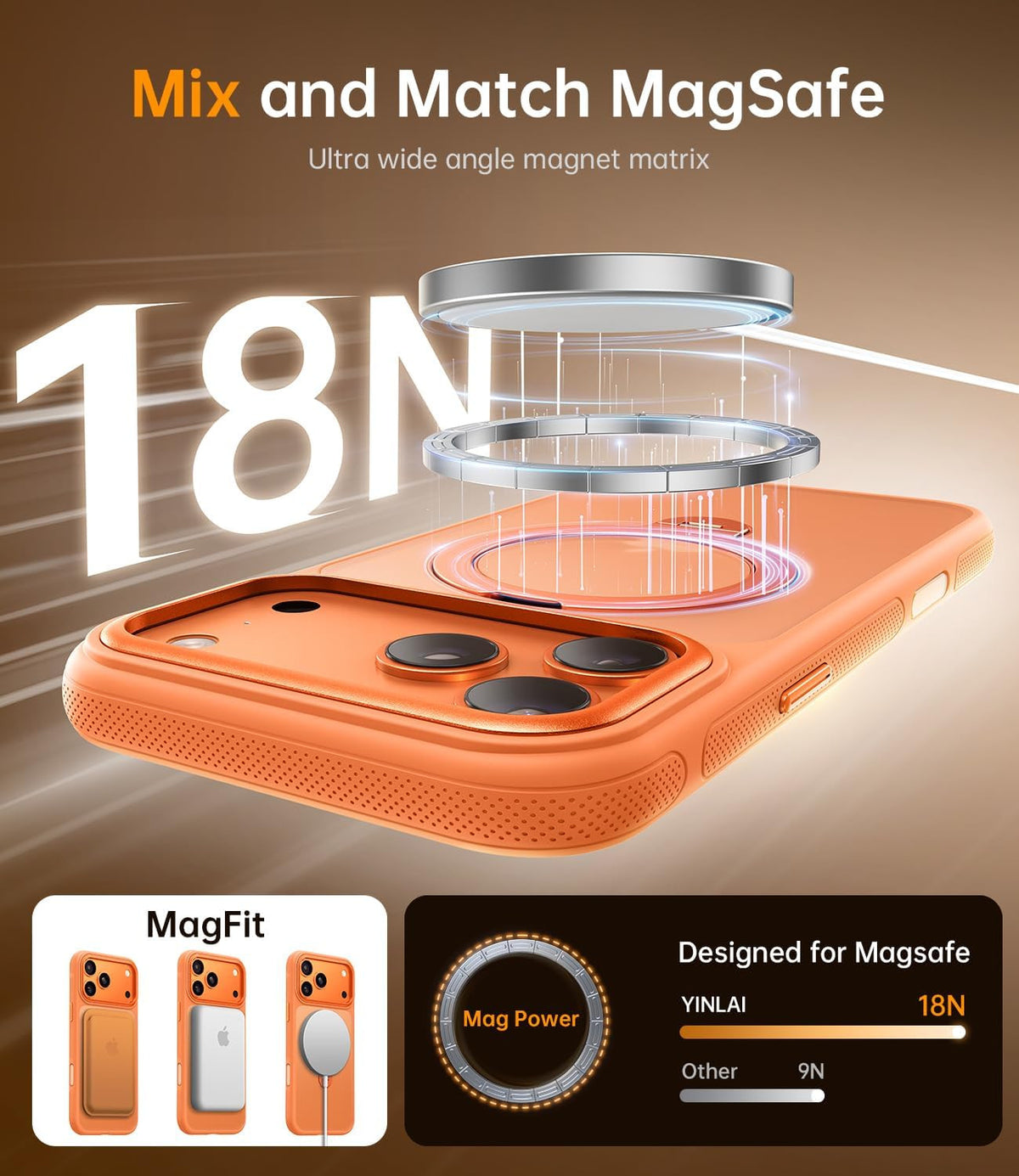 360° Magnetic Stand for Iphone 17 Pro Max Case, [Fit for Magsafe][Camera Control