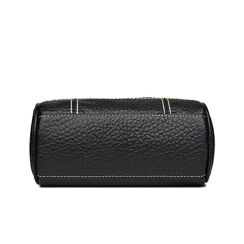 Genuine Leather Small Crossbody Bag Women's Zipper Shoulder Soft Plaid Purses
