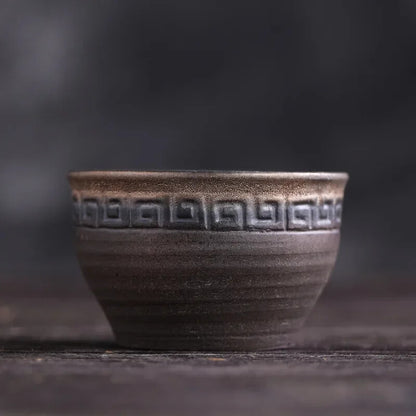 Vintage Handmade Ceramic Teacup Japanese Style Retro Tea Cup Stoneware Tea Set
