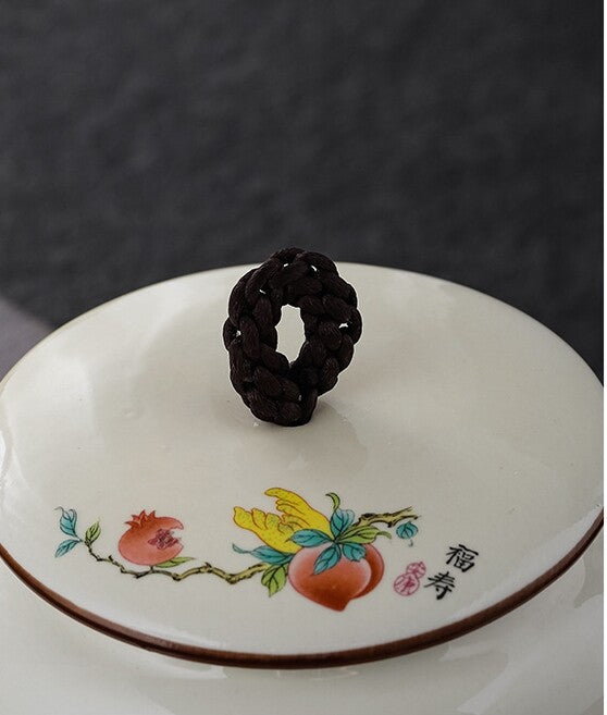 Handpainted Tea Canister Sealed With Lid Porcelain Small Jar Loose Tea Storage