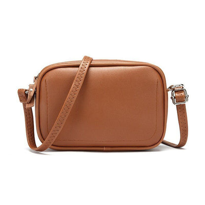 Shoulder Bag Simple Zipper Leather Messenger Bag Handbags Crossbody Flap Purse