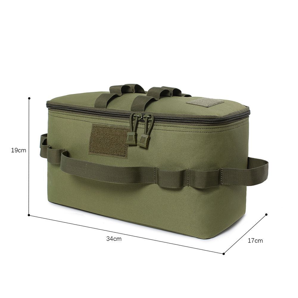 Outdoor Camping Bag Stove Canister Pot Carry Picnic Basket Foldable Tableware