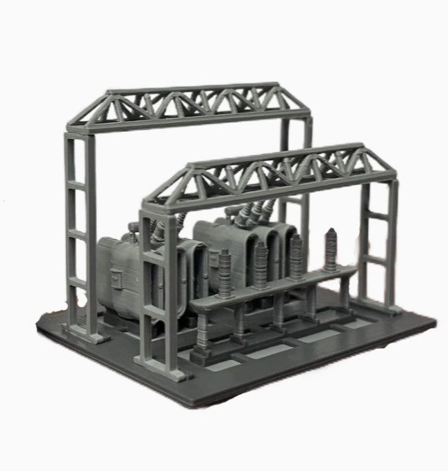 1/160 Train Model of Power Substation Industrial Building Scene Assemble Model