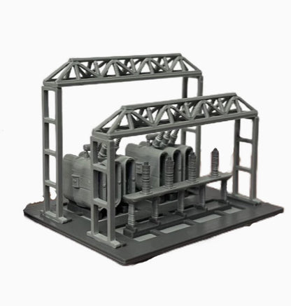 1/160 Train Model of Power Substation Industrial Building Scene Assemble Model