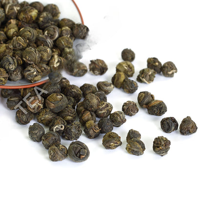 HELLOYOUNG 60Pcs*8g Premium Jasmine Dragon Pearl Loose Green Tea Hand Roll