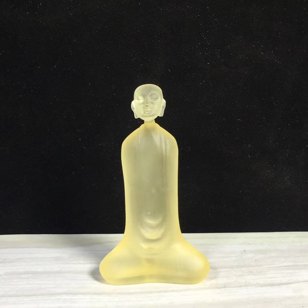 Collected Old Ancient Glazed Buddhist Monk Statue Decoration