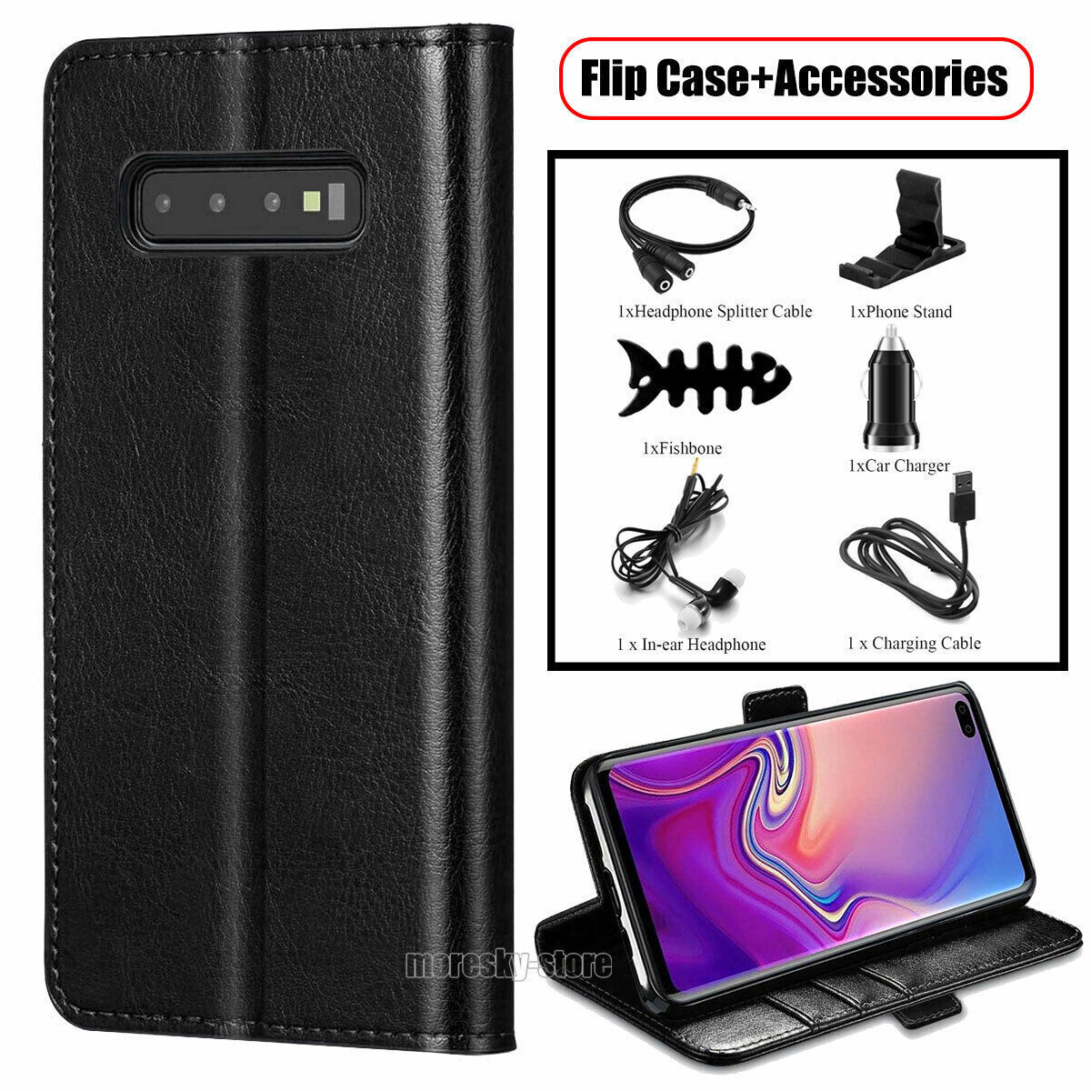 For Samsung Galaxy S10e S10+ S23 Phone Case Cover Card Wallet Flip Leather Stand