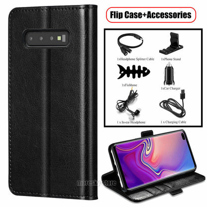 For Samsung Galaxy S10e S10+ S23 Phone Case Cover Card Wallet Flip Leather Stand