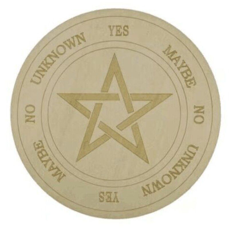 Meditation Board Divination Pendulum Star Sun Moon Healing Plate 25x0.3cm Wooden