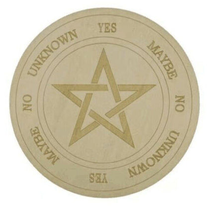 Meditation Board Divination Pendulum Star Sun Moon Healing Plate 25x0.3cm Wooden