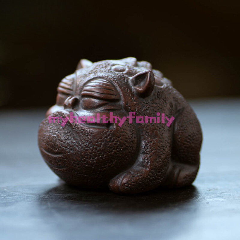 Yixing Raw Ore Purple Sand Tea Pet Three Foot Golden Toad Chinese Tea Accessorie