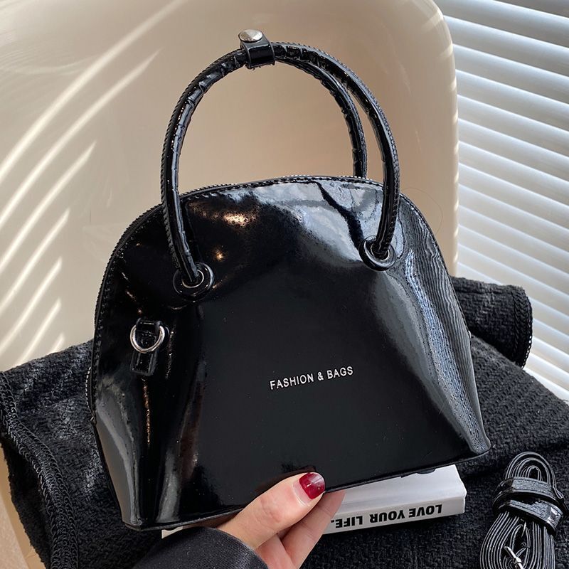 Women Shiny Bright Shell Bags Handbag Evening Clutch Patent Leather Versatile