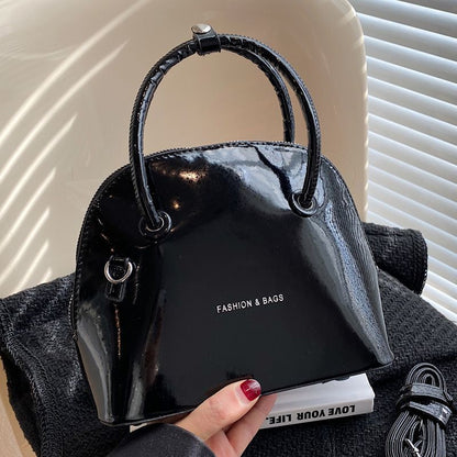 Women Shiny Bright Shell Bags Handbag Evening Clutch Patent Leather Versatile