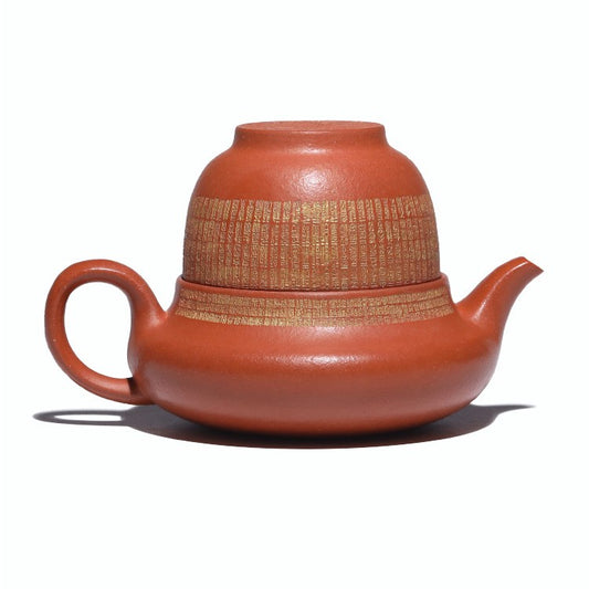 170ml Yixing Purple Clay Teapots Handmade Gold Drawing Pot Zhu Mud Tea Kettle